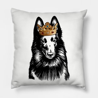 Belgian Sheepdog Dog King Queen Wearing Crown Pillow