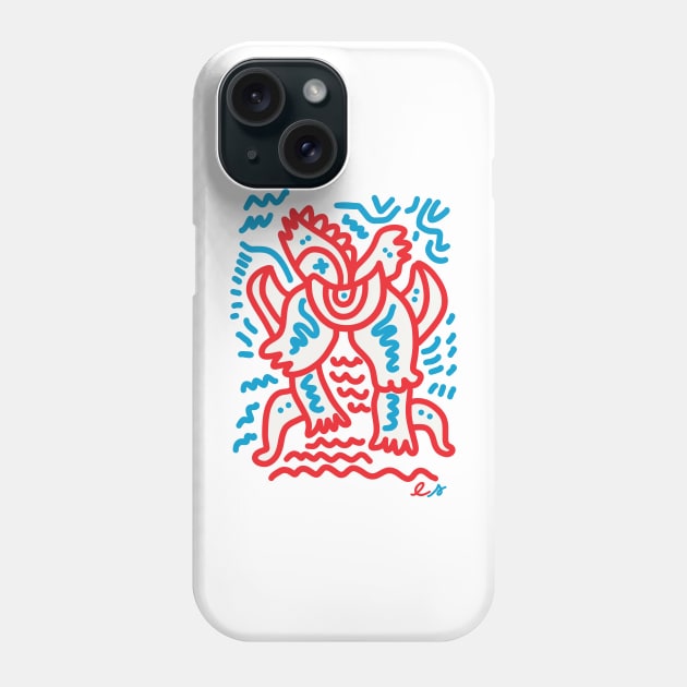 Red Blue Spirit of Life Graffiti Phone Case by signorino