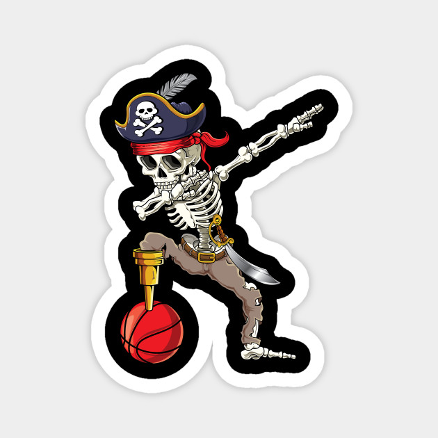 Dabbing Pirate Skeleton Youth Team League Basketball Gift Dab