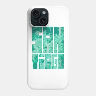 Santiago, Chile City Map Typography - Watercolor Phone Case