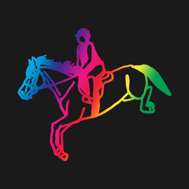 Rainbow jumping horse by Shyflyer