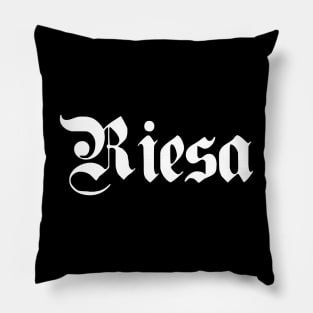 Riesa written with gothic font Pillow