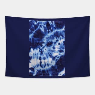 shades of blue tie dye texture on fabric Tapestry