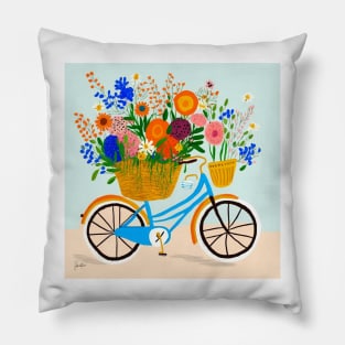 Springtime cycling II Pillow