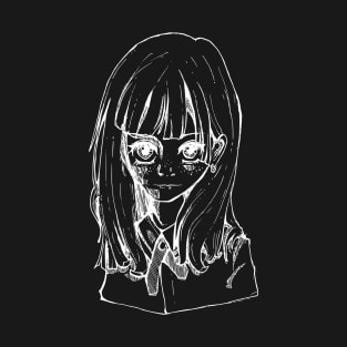 Portrait line art student girl T-Shirt