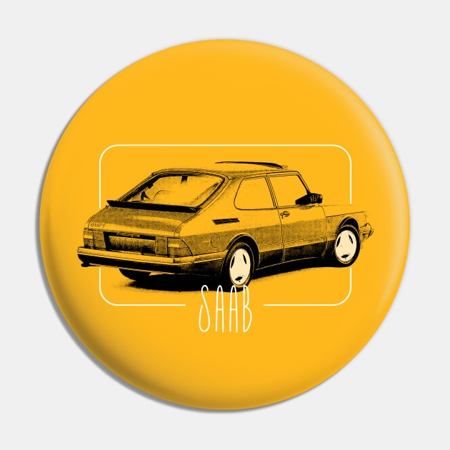 Saab 900 Retro Design Pin by DankFutura