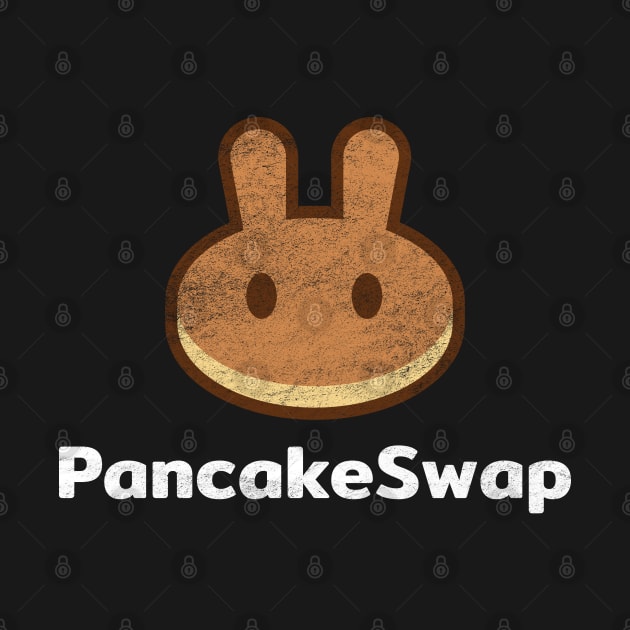 PancakeSwap CAKE Crypto Coin White Letters Vintage by TGKelly