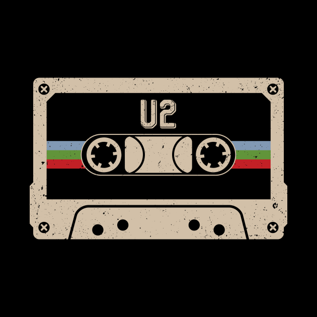 Personalized U2 Name Birthday Vintage Cassette Tape by Horton Cyborgrobot