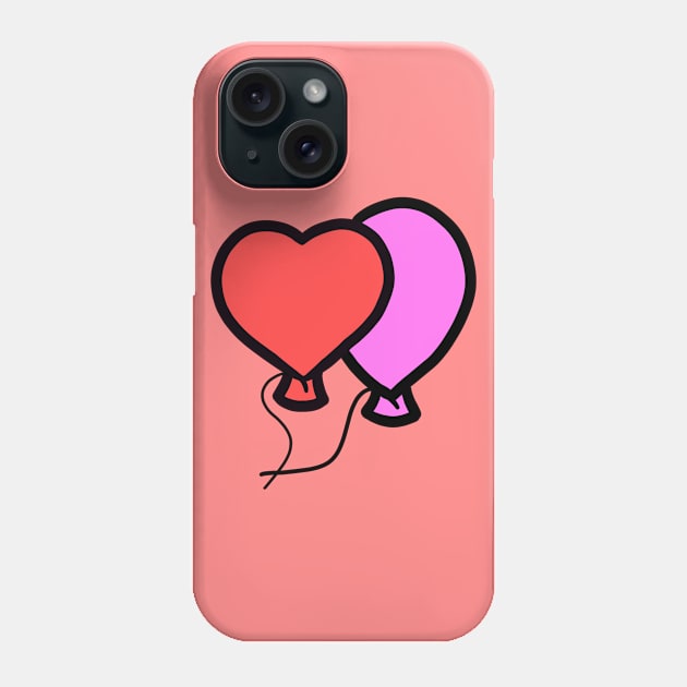 Cute Valentines Day Heart Love Baloons Phone Case by Artmmey