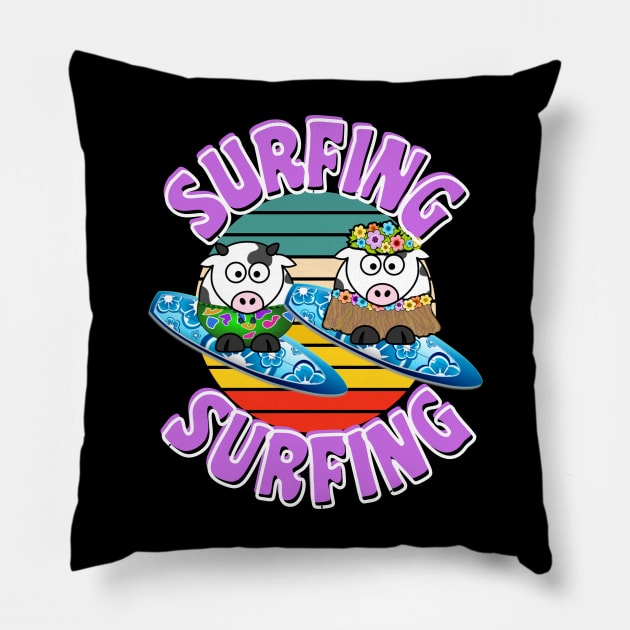 SURFING Pillow by fantasmigorical