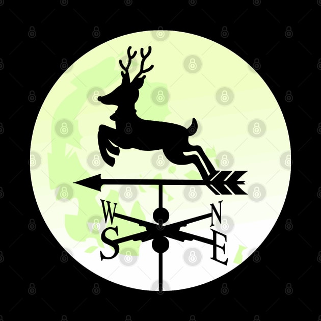 Reindeer Moon Silhouette Weathervane by Nuletto