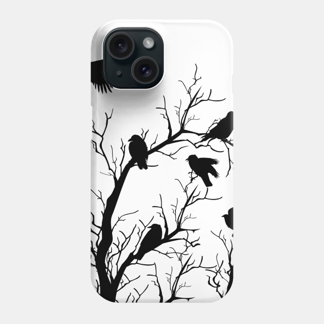 Crows in Tree Tops Phone Case by SWON Design