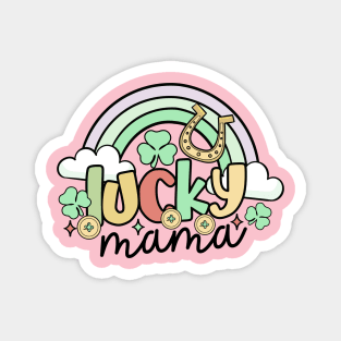 Lucky Mama Rainbow Shamrock St Pattrick's Day Irish Pride Magnet