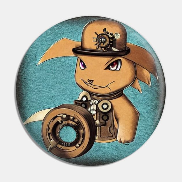 Steampunk Robot Animal Cute Pin by DM