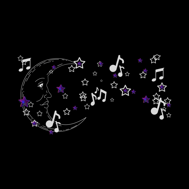 Moon Stars music Notes by LadiesGoldenSpiral