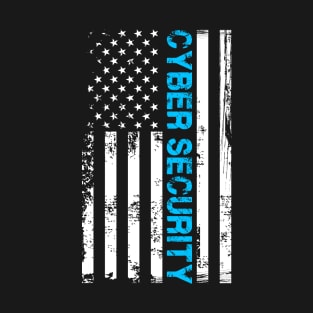 Cybersecurity US Flag Tech Security T-Shirt