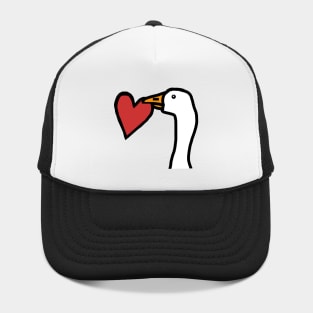 Game Goose Stealing a Heart on Valentines Day Portrait Hat