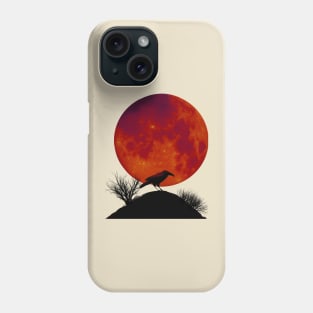 Raven and full moon Phone Case