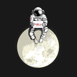 Astronaut Sitting at Moon T-Shirt