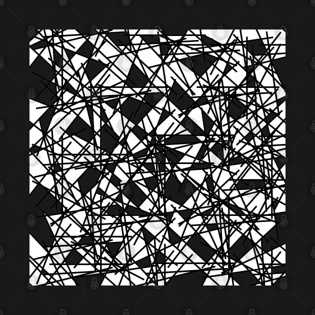 Black and White 80s Memphis Shards Abstract Postmodern Pattern by BillingtonPix