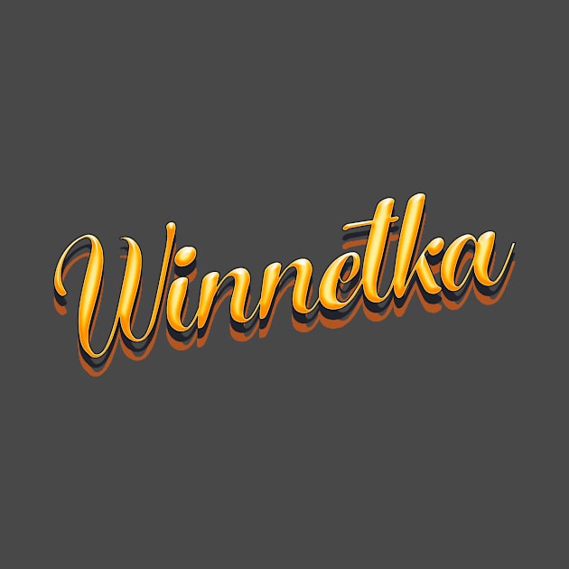 Winnetka Illinois Orange Retro Style by LaarniGallery