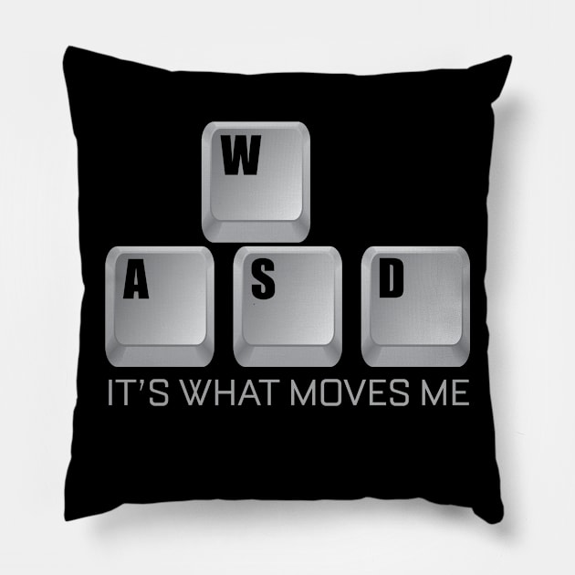 WASD It's What Moves Me Pillow by Liberty Art