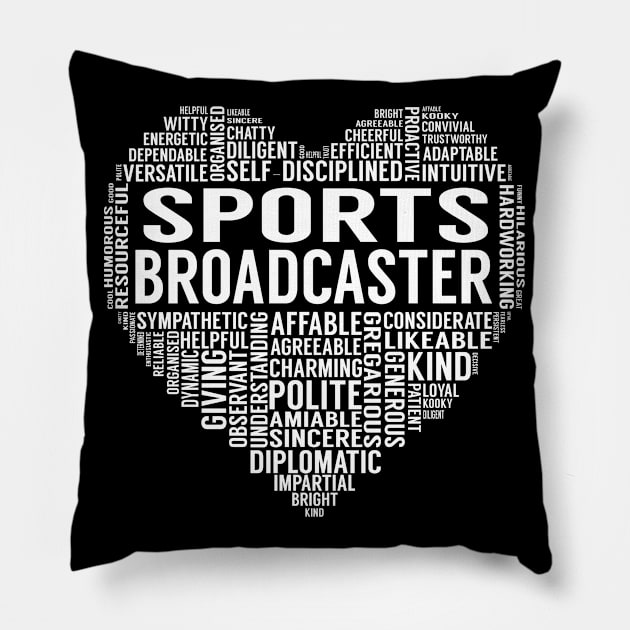 Sports Broadcaster Heart Pillow by LotusTee