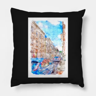 Street of Fort-de-France Pillow