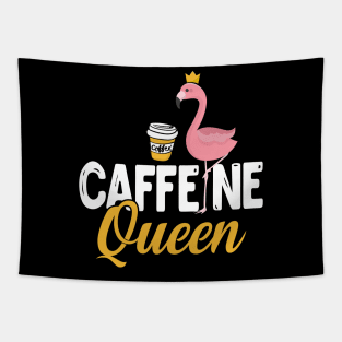 Womens Funny Caffeine Queen design I Magical Cafeteria Flamingo Tapestry