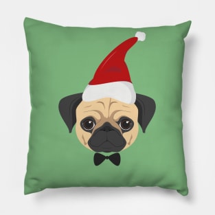 Christmas Santa Pug Pillow