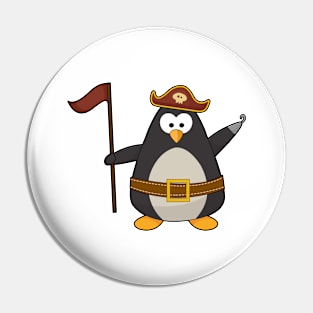 Penguin as Pirate with Pirate belt & Pirate hat Pin