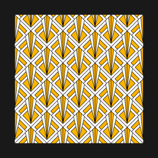 Art Deco Pattern no 87 - Yellow - Geometrical Pattern T-Shirt