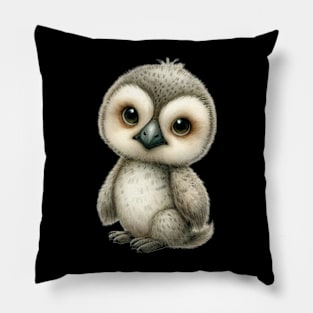 Cute owl in watercolor painting Pillow