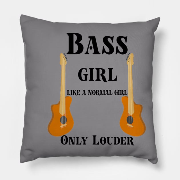 Bassista Regalo Per Donna Ragazza Musicista Chitarra Basso Pillow by Just Be Cool Today