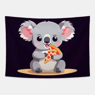 Cute Koala Eating Pizza Tapestry