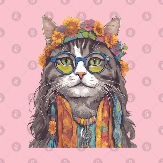 The Hippie Cat by Souls.Print