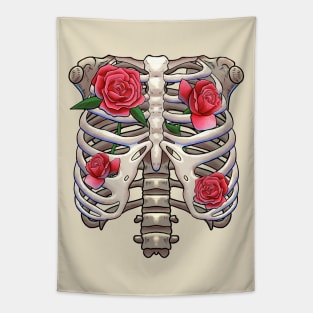 Floral Skeleton Rib Cage Bone Gift Tapestry