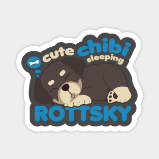 Cute Chibi Sleeping Rottsky Magnet