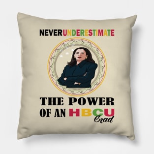 Never underestimate the power of an hbcu graduate.. black month kamala harris gift Pillow