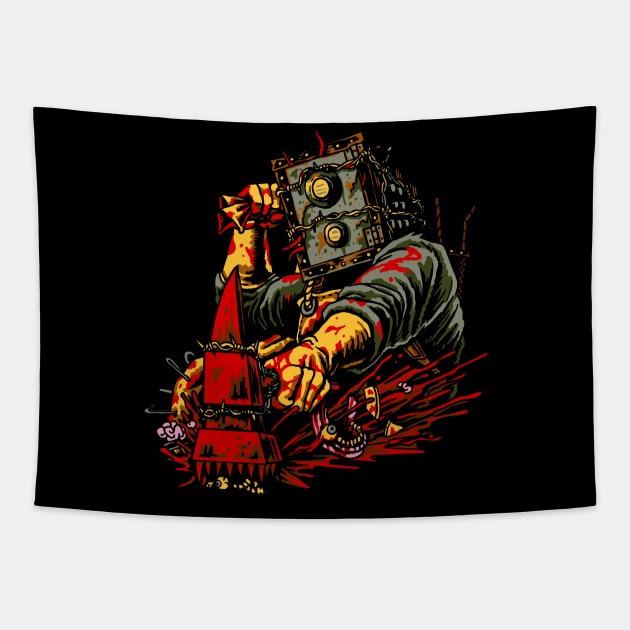 The Keeper - Boxhead II Tapestry by SerhiyKrykun