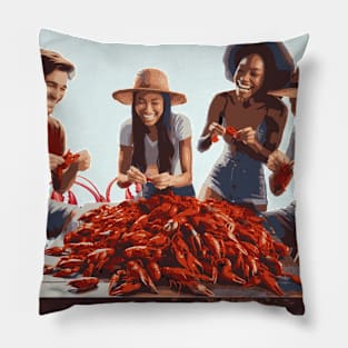 Bayou Bonds: A New Orleans Crawfish Boil and Found Family Feast Pillow