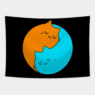 Sugarori YIn Yang Cats Tapestry