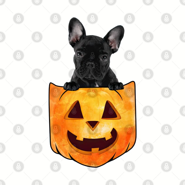 French Bulldog Dog In Pumpkin Pocket Halloween by TATTOO project