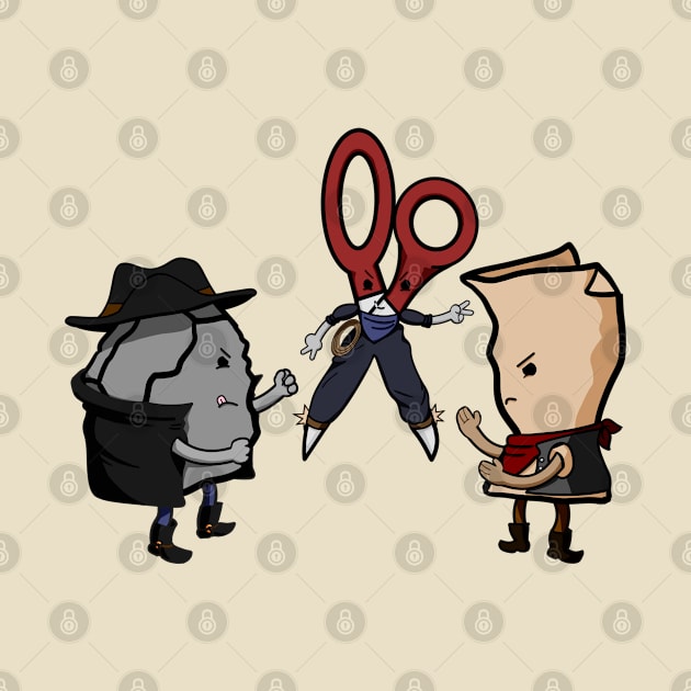 Rock, Paper, Scissors, cowboys duel by Anahis Digital Art