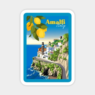 Vintage Travel Poster - Lemon Trees Amalfi, Italy Magnet