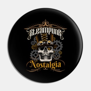 Steampunk Nostalgia Gentleman Skull Pin