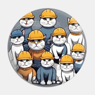 cute group of kittens wearing a hard hat Pin