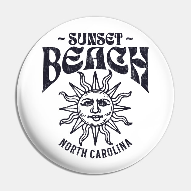 Sunset Beach, NC Summertime Vacationing Watchful Sun Pin by Contentarama