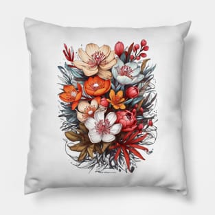 australian native flowers Pillow