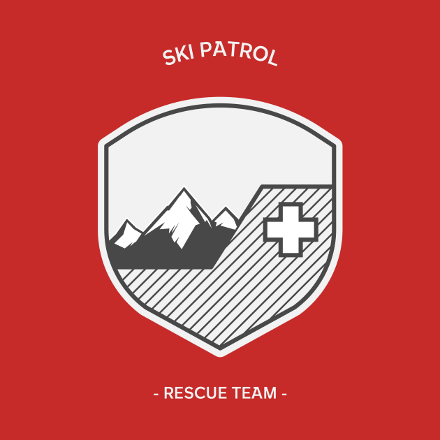 Ski Patrol Rescue Team Skiing by VOIX Designs